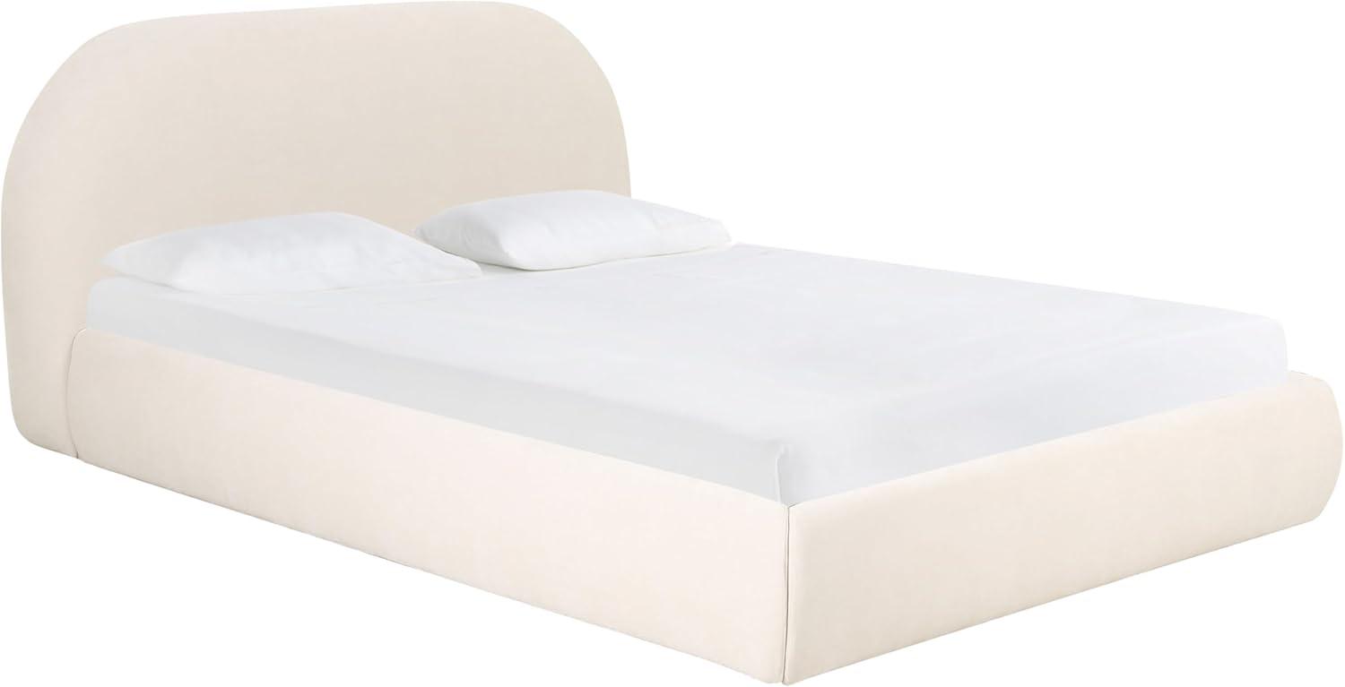 TOV Furniture Bara Cream Textured Velvet UK Super King Bed