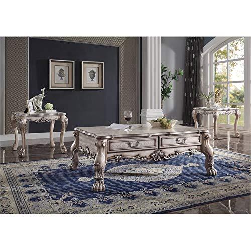 57" Dresden Coffee Table Vintage Bone White - Acme Furniture