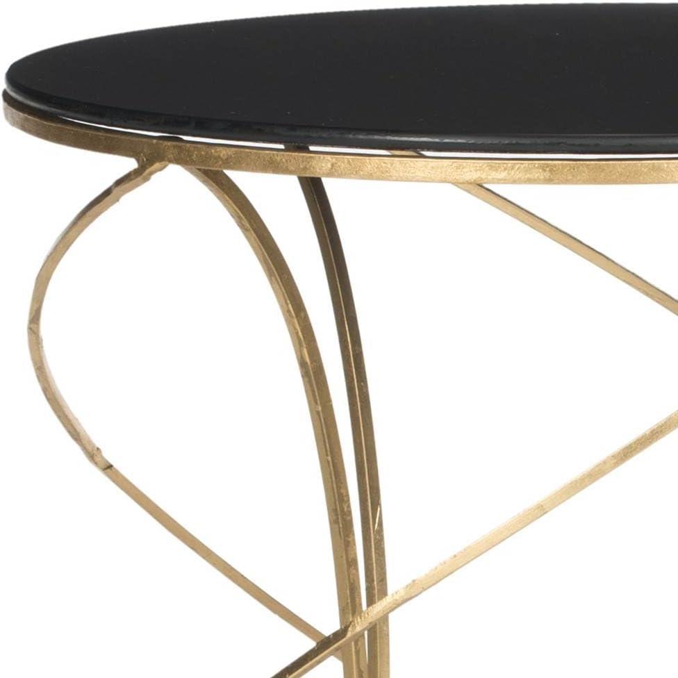 Cagney Accent Table - Gold/Black Glass - Safavieh.