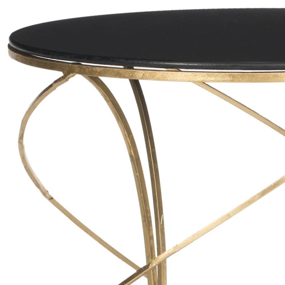 Cagney Accent Table - Gold/Black Glass - Safavieh.