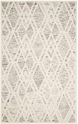 SAFAVIEH Cambridge Rordan Faded Geometric Wool Area Rug, Light Brown/Ivory, 8' x 10'