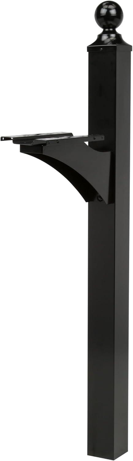 Architectural Mailboxes Landover Mailbox and Address Posts Black: Aluminum Stand, No Assembly Required, 56.3" Height