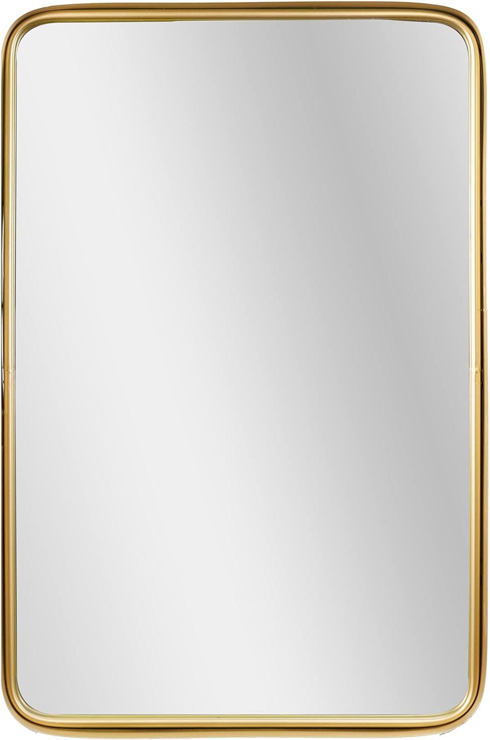 Thin Gold Raised Lip Metal Framed Rectangle Mirror