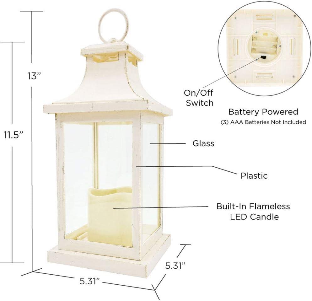 LED Decorative Lanterns - Set of 6 - Kate Aspen Vintage Rustic Home Dcor Lantern Tabel Centerpiece for Wedding, Bridal Shower, Anniversary Party - White/Ivory