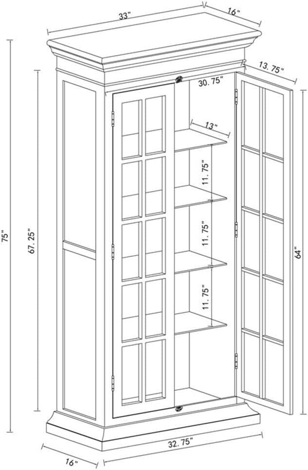 Tammi 2-door Tall Cabinet Antique White and Brown