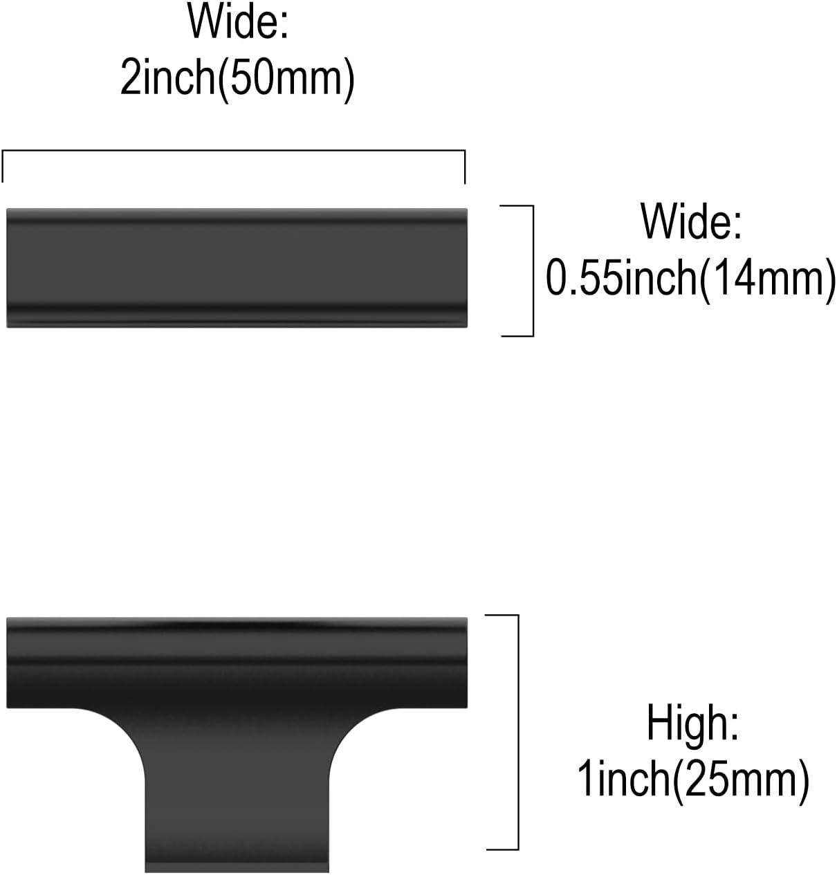 Matte Black Square Zinc Cabinet Knobs with Mounting Hardware