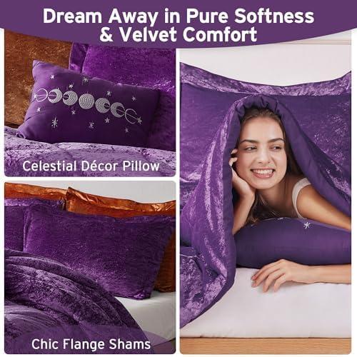 Intelligent Design Felicia Crushed Velvet Comforter Set with Throw Pillow