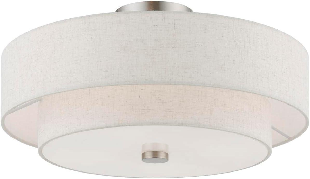 Livex Lighting Claremont 4 - Light Semi-Flush Mount in  Brushed Nickel