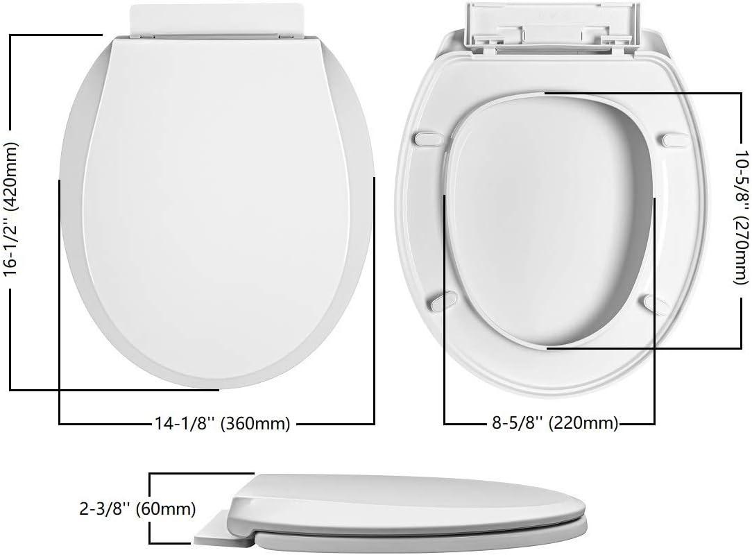 White Round Slow Close Toilet Seat with Lid