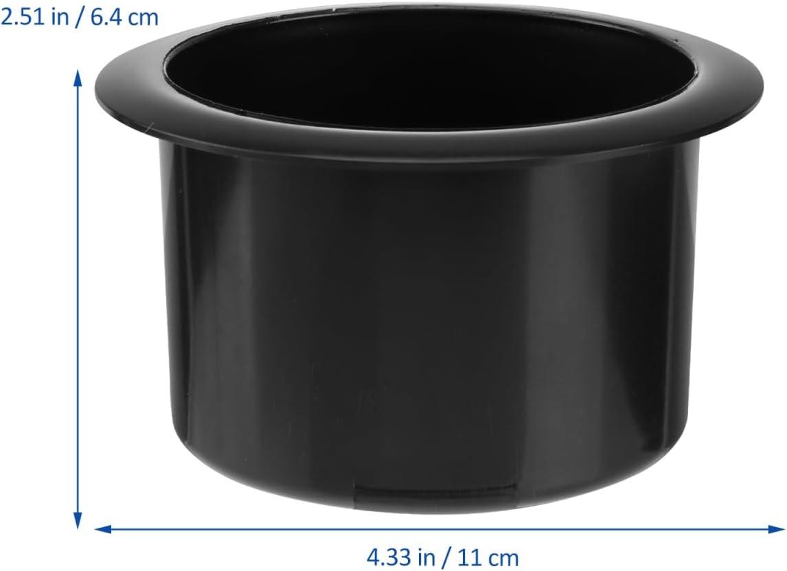Black Plastic Drop-In Cup Holder Insert for Sofa, Boat, RV, and Car