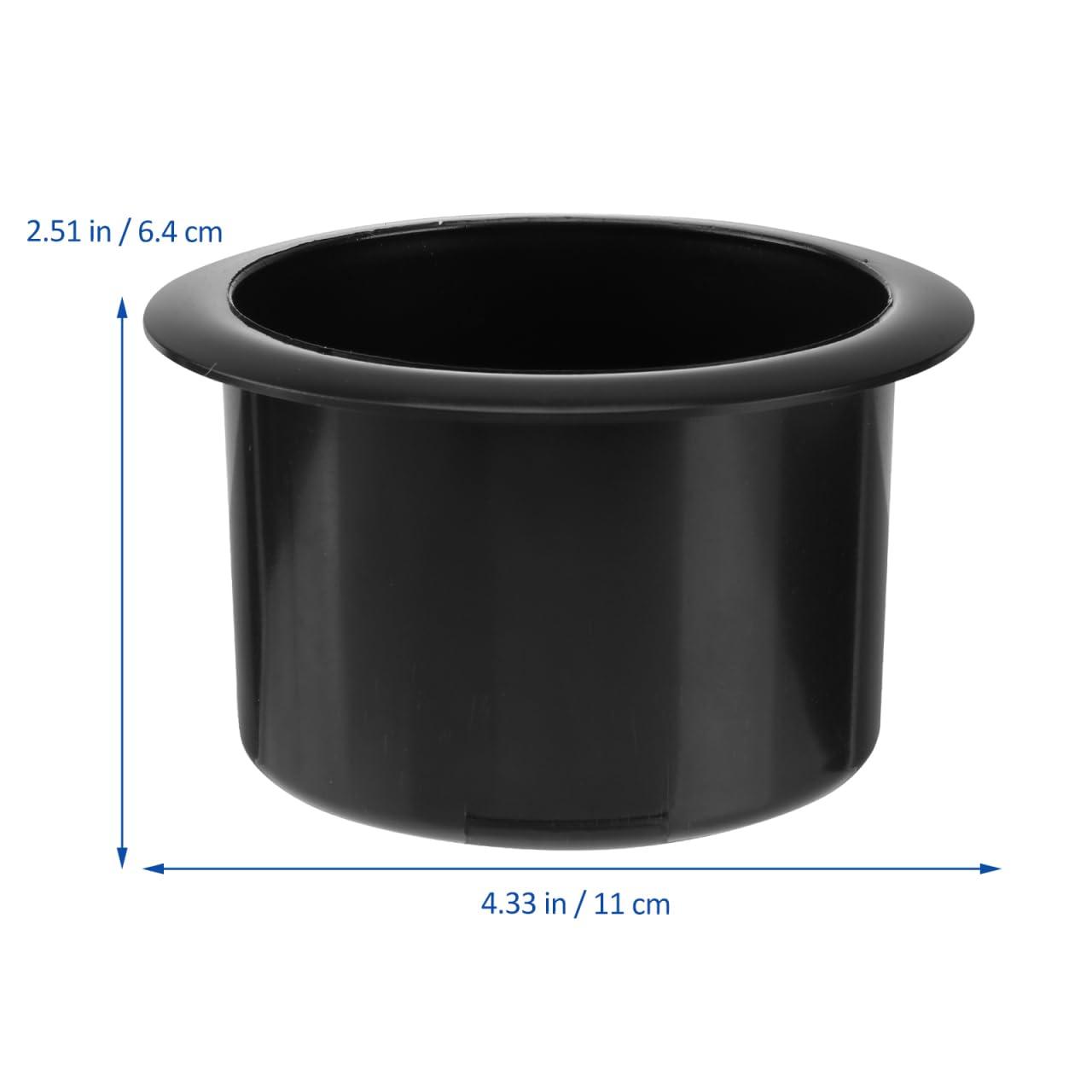 Black Plastic Drop-In Cup Holder Insert for Sofa, Boat, RV, and Car