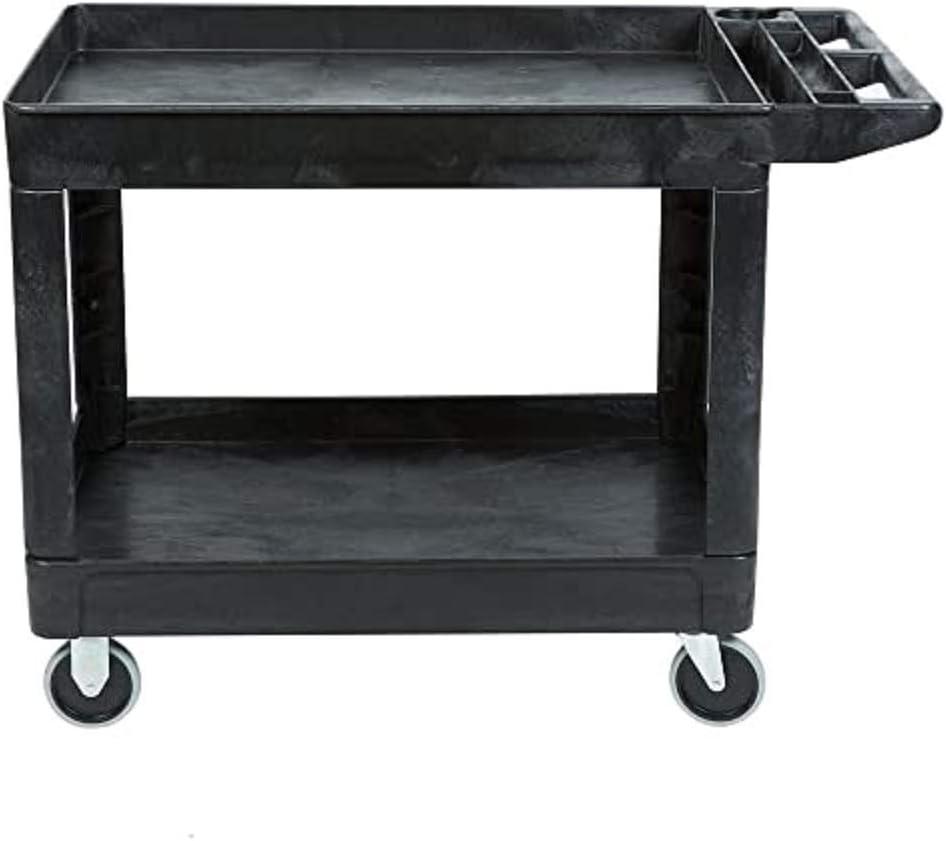Rubbermaid Heavy Duty 2-Shelf Utility Cart With Lipped Shelf Medium