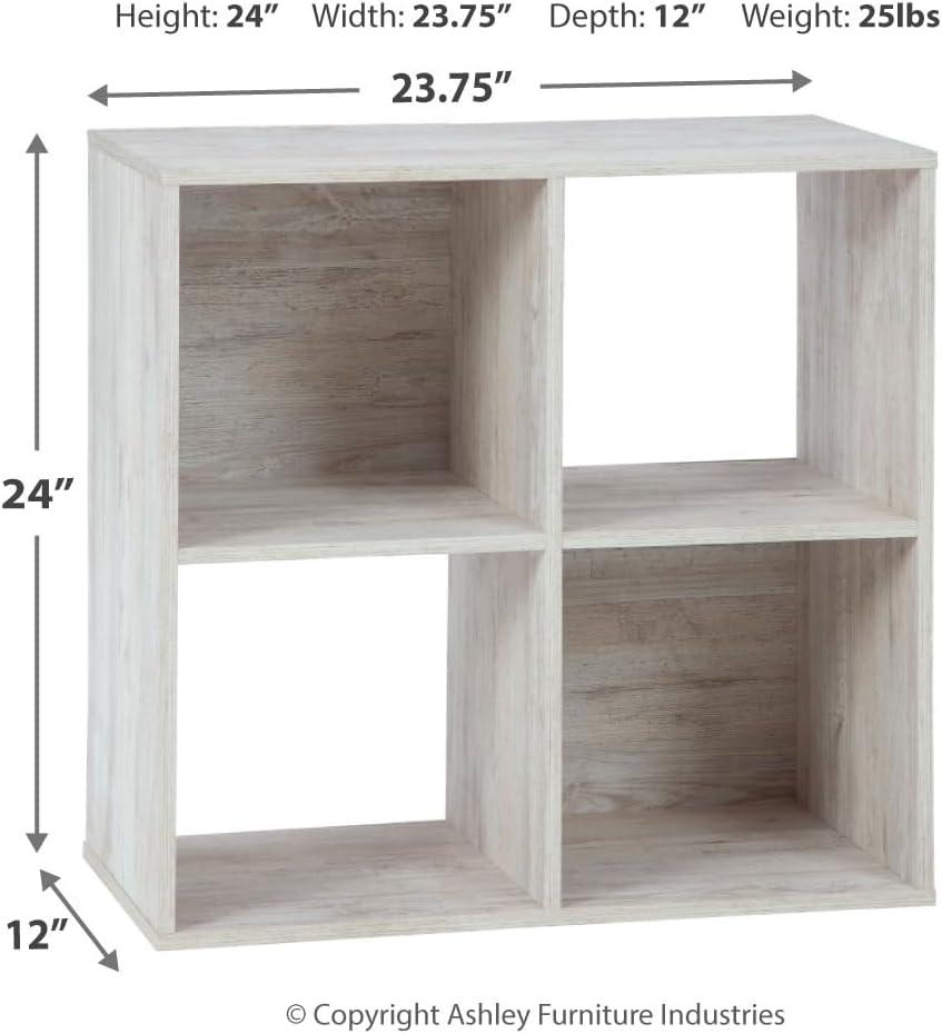 Whitewash 4-Cube Organizer with Weatherworn Finish