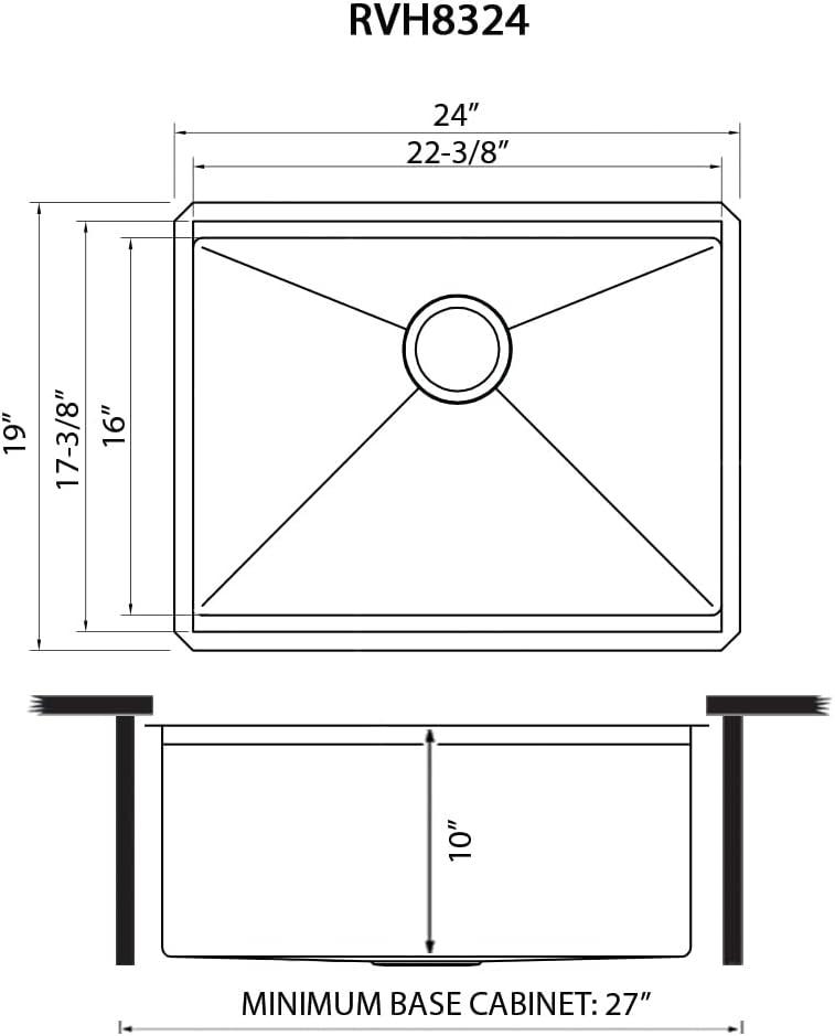 Ruvati Workstation Undermount 16 Gauge Stainless Steel Kitchen Sink Single Bowl