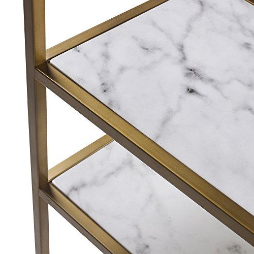 Marmo Faux Marble and Gold 5-Tier Geometric Bookcase