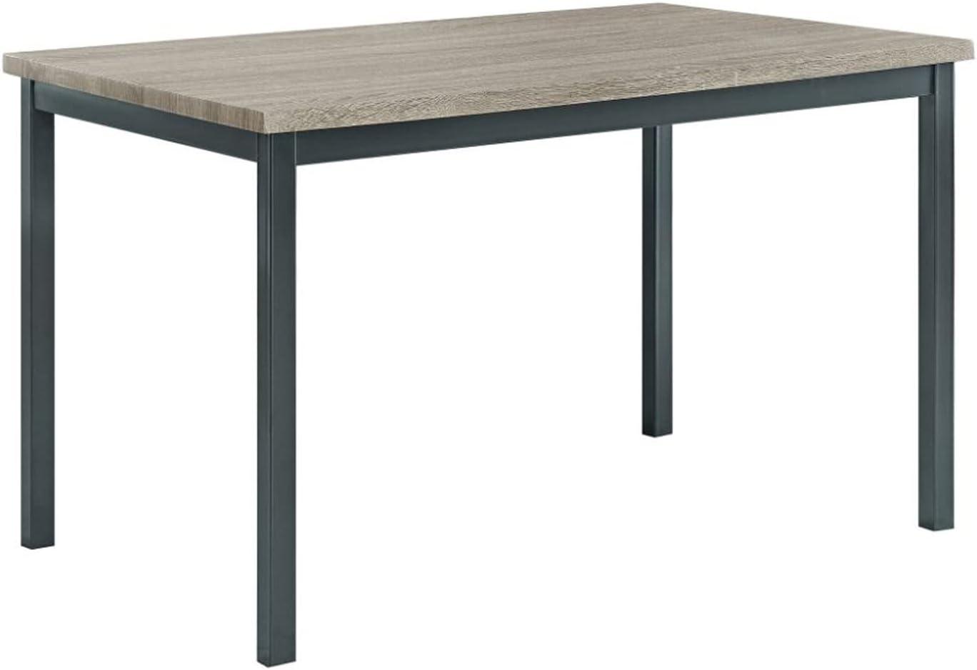 Grey and Black Rectangular Wood Dining Table for Six