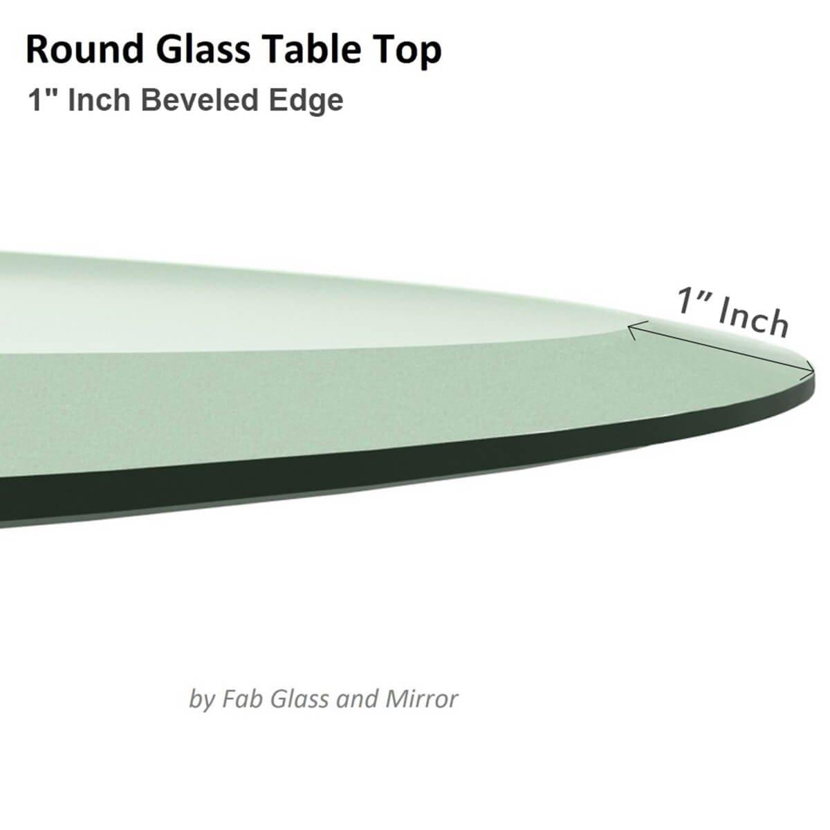 Dulles Glass 20" Round Table Top 3/8" Thick, Pencil Polished Tempered Glass for Indoor Dining or Outdoor Patio, 11 Pounds