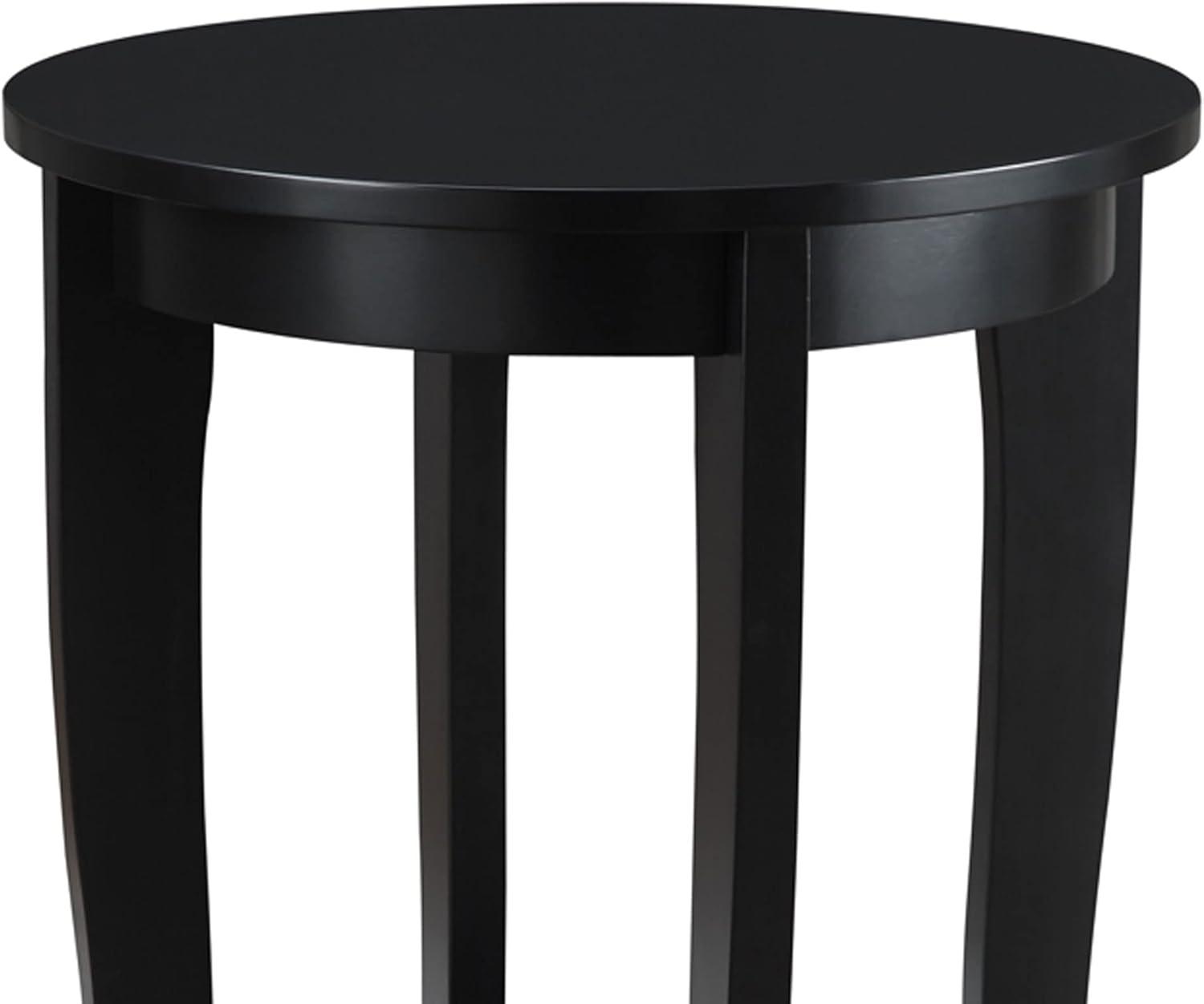 Convenience Concepts American Heritage Round Table in Black Wood Finish