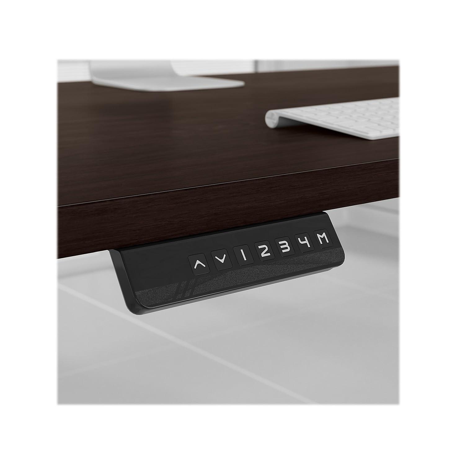 Bush Business Furniture Office 500 72W Height Adjustable Standing Desk with Storage and Bookcase