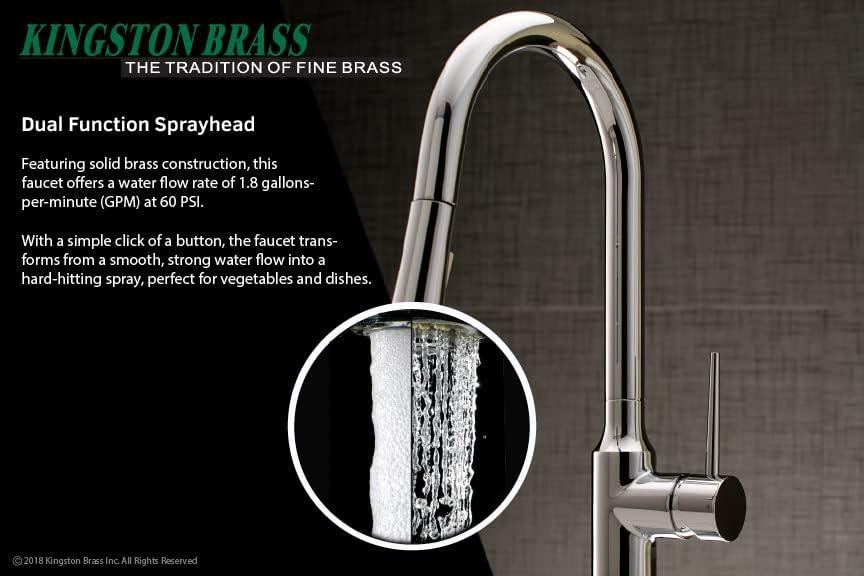 Kingston Brass New York Single-Handle Pull-Down Kitchen Faucet