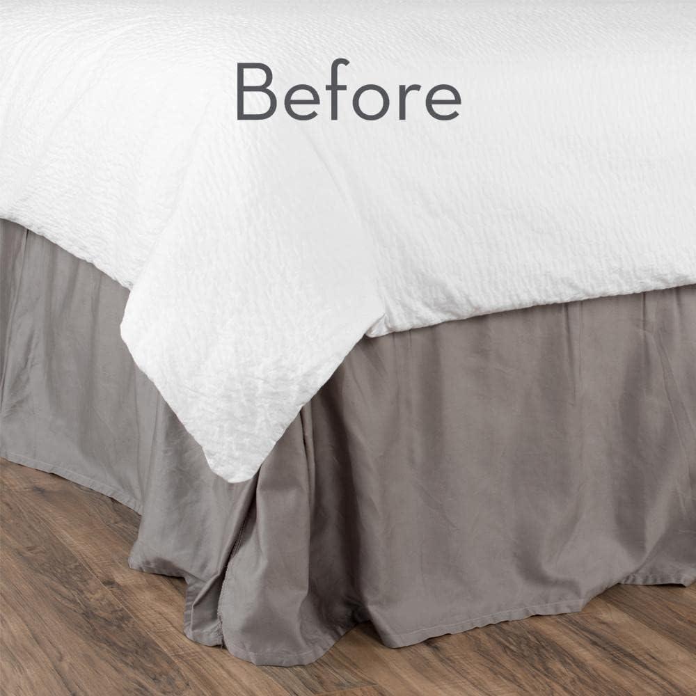 Drevy Circa Bed Wrap, Modern Bed Skirt Alternative with Bamboo , Ivory, Queen