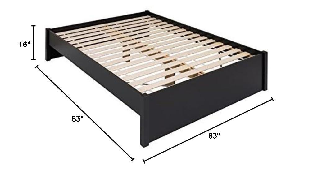 Queen 4 Post Platform Bed Drifted Gray - Prepac: Sleek Storage, No Box Spring Required