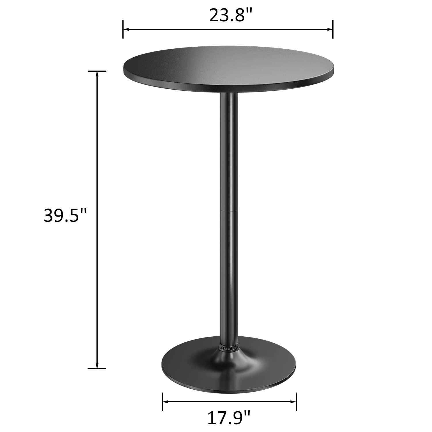 Black Round MDF and Metal Counter Height Table