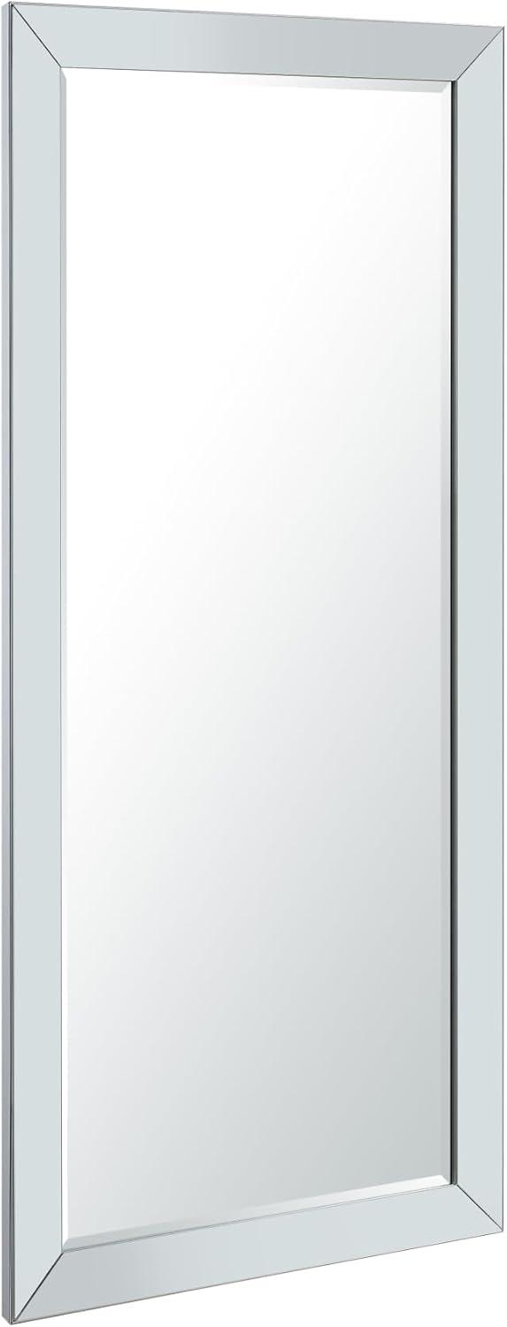 Mirrored Bevel Floor Mirror 70" x 30" by Naomi Home