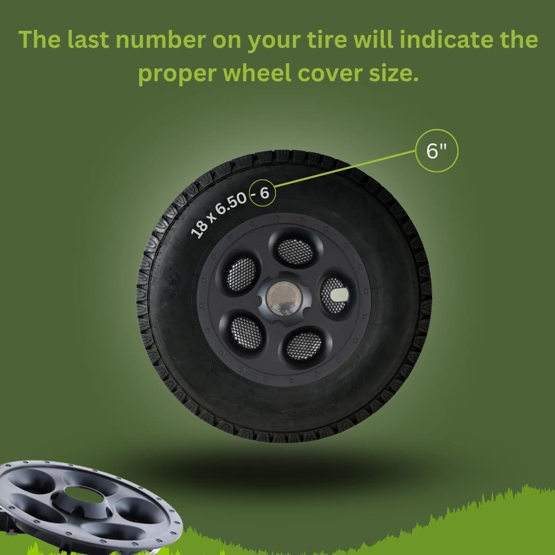 Good Vibrations - Wheelies - 6" Tractor Wheel Cover Set - Black