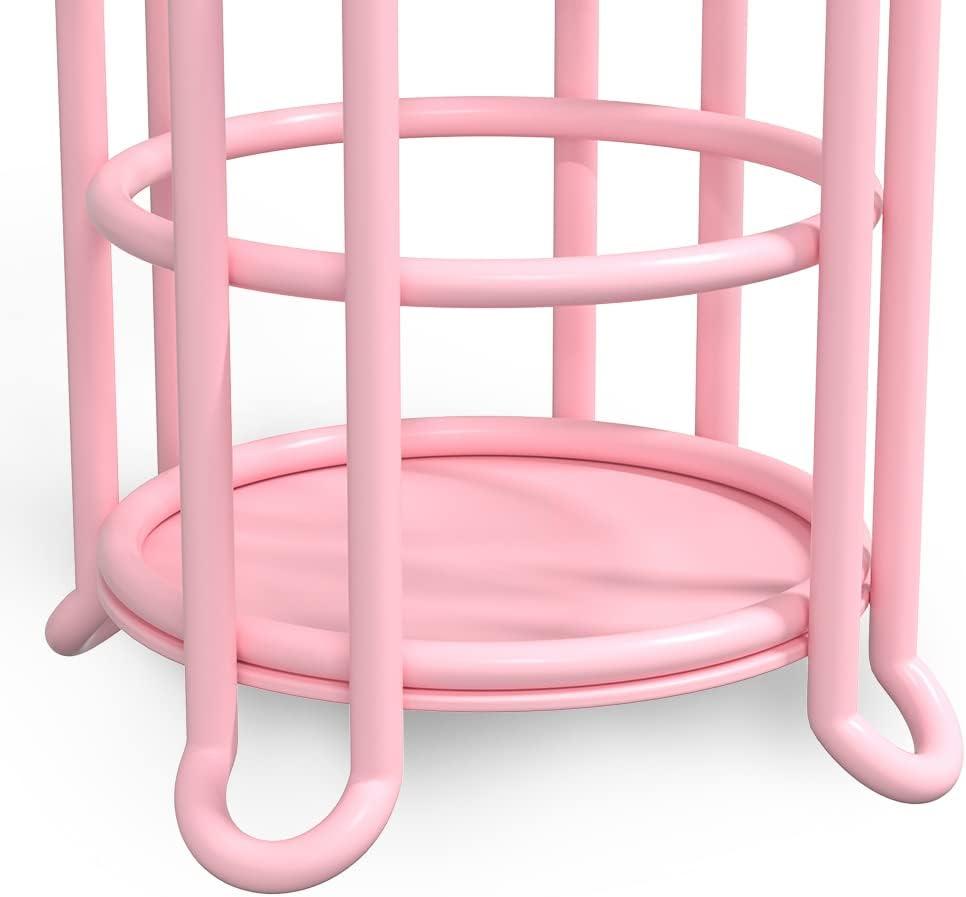 Pink Toilet Paper Holder Stand Tissue Holder for Bathroom Floor Standing Toilet Roll Dispenser Storage 4 Reserve Mega Rolls, Phone, Wipes