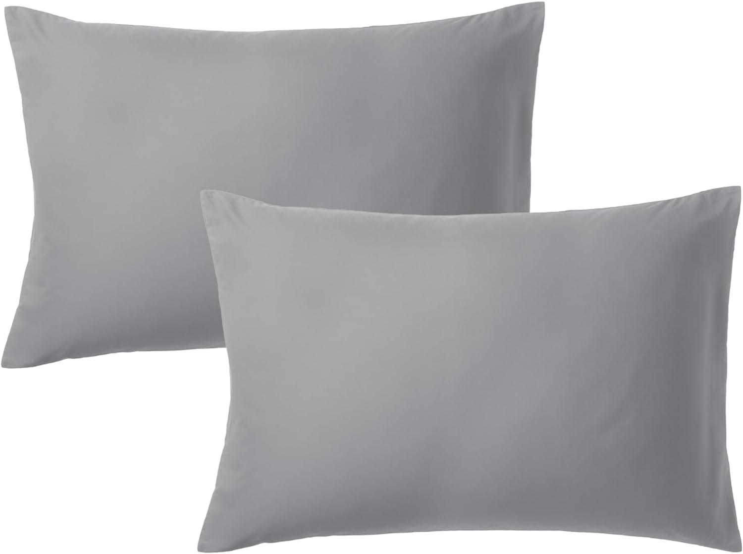 Gray Hypoallergenic Microfiber Queen Pillowcases Set of 2