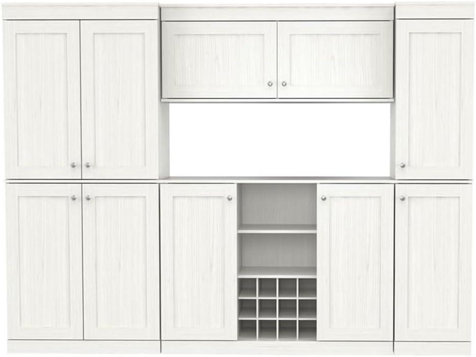 Inval 4-Piece Shaker Laminate Kitchen Cabinet System 95"W, Washed Oak