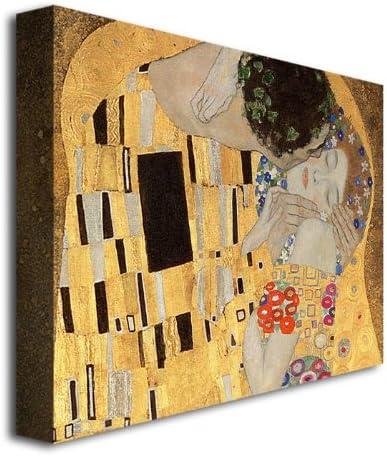 Trademark Fine Art "The Kiss" Canvas Art by Gustav Klimt