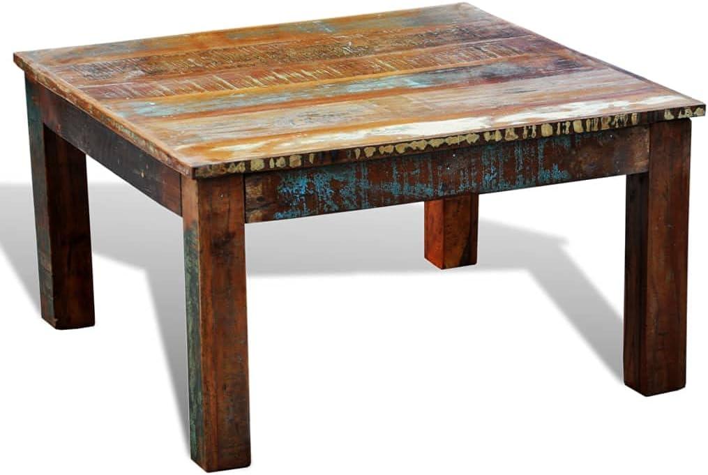 vidaXL Coffee Table Square Reclaimed Wood