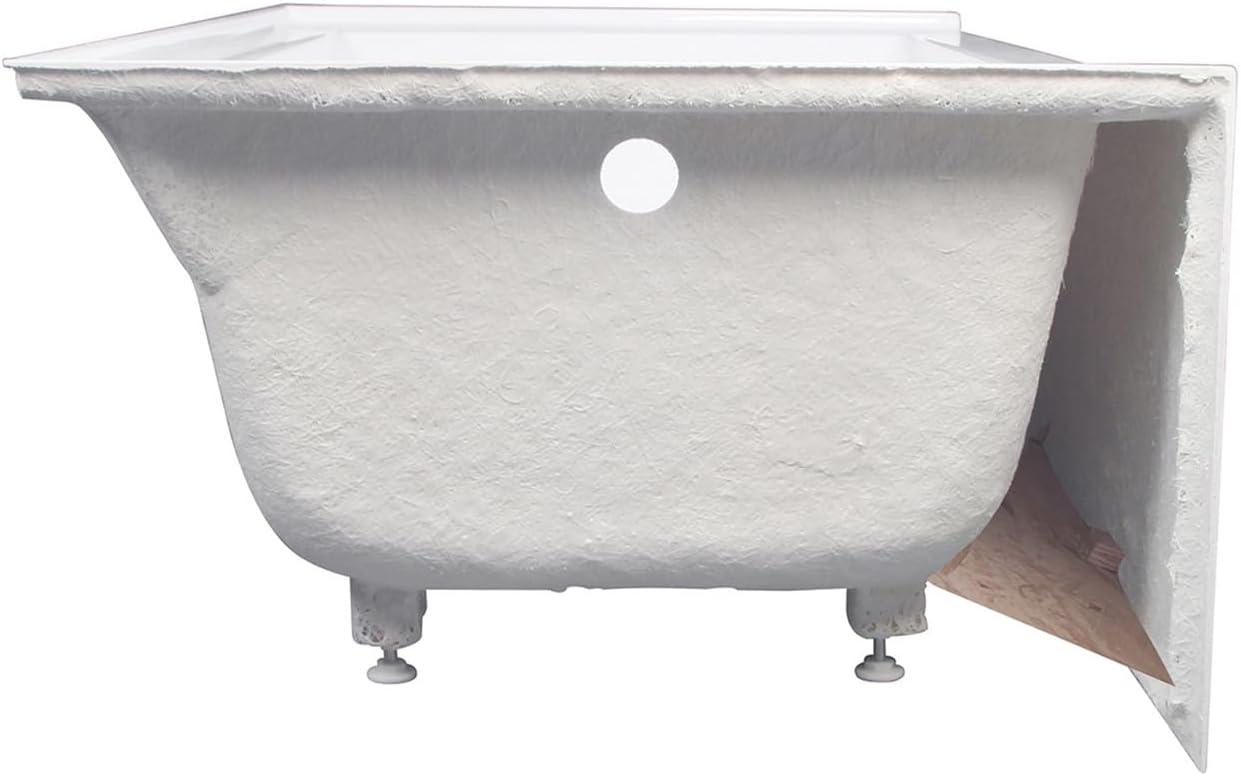 Kingston Brass Aqua Eden 60-Inch Acrylic Rectangular 3-Wall Alcove Tub