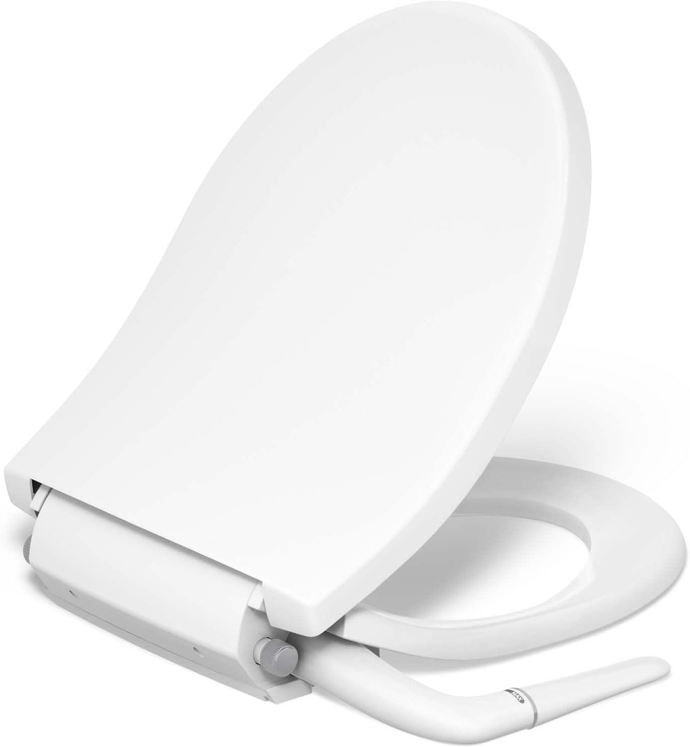 PureWash M250 Round Bidet Toliet Seat, Manual Non-Electric Bidets for Existing Toilets