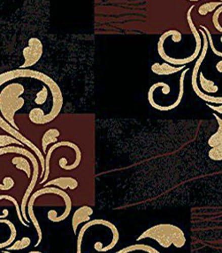 Home Dynamix Ariana Galil Contemporary Floral Vine Area Rug, Black/Brown, 3-Piece Set