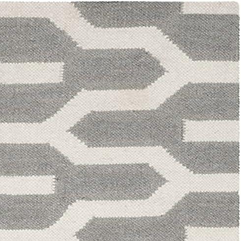 Dhurries DHU630 Hand Woven Runner Rug - Silver/Ivory - 2'6"x7' - Safavieh.