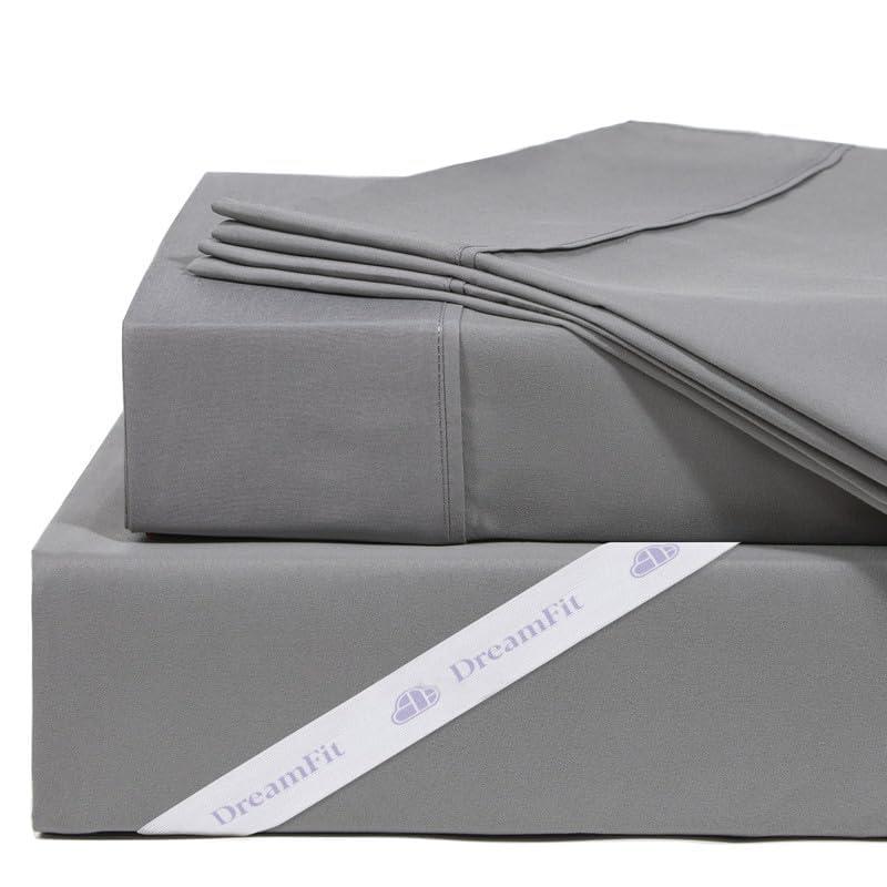 DreamFit® Moisture-Wicking StaDry™ Sheet Sets, DreamComfort™ Collection - Gray - Queen