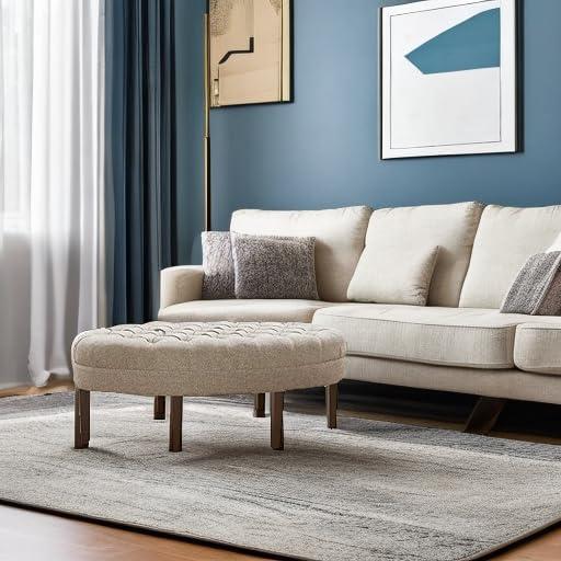 Martin Button Tufted Oval Cocktail Ottoman