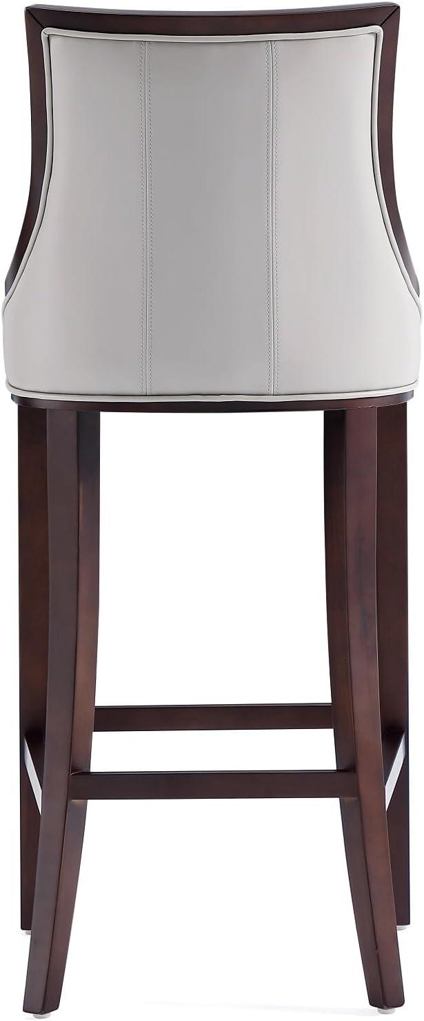 Set of 2 Fifth Avenue Upholstered Beech Wood Faux Leather Barstools - Manhattan Comfort