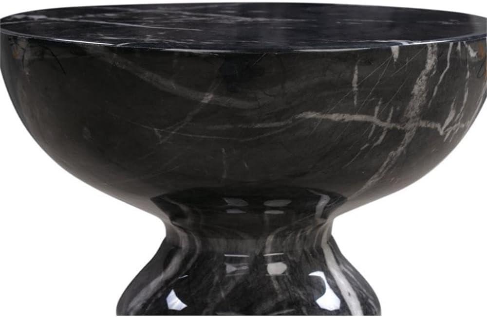 Rue Black MarbleSide Table by TOV Furniture