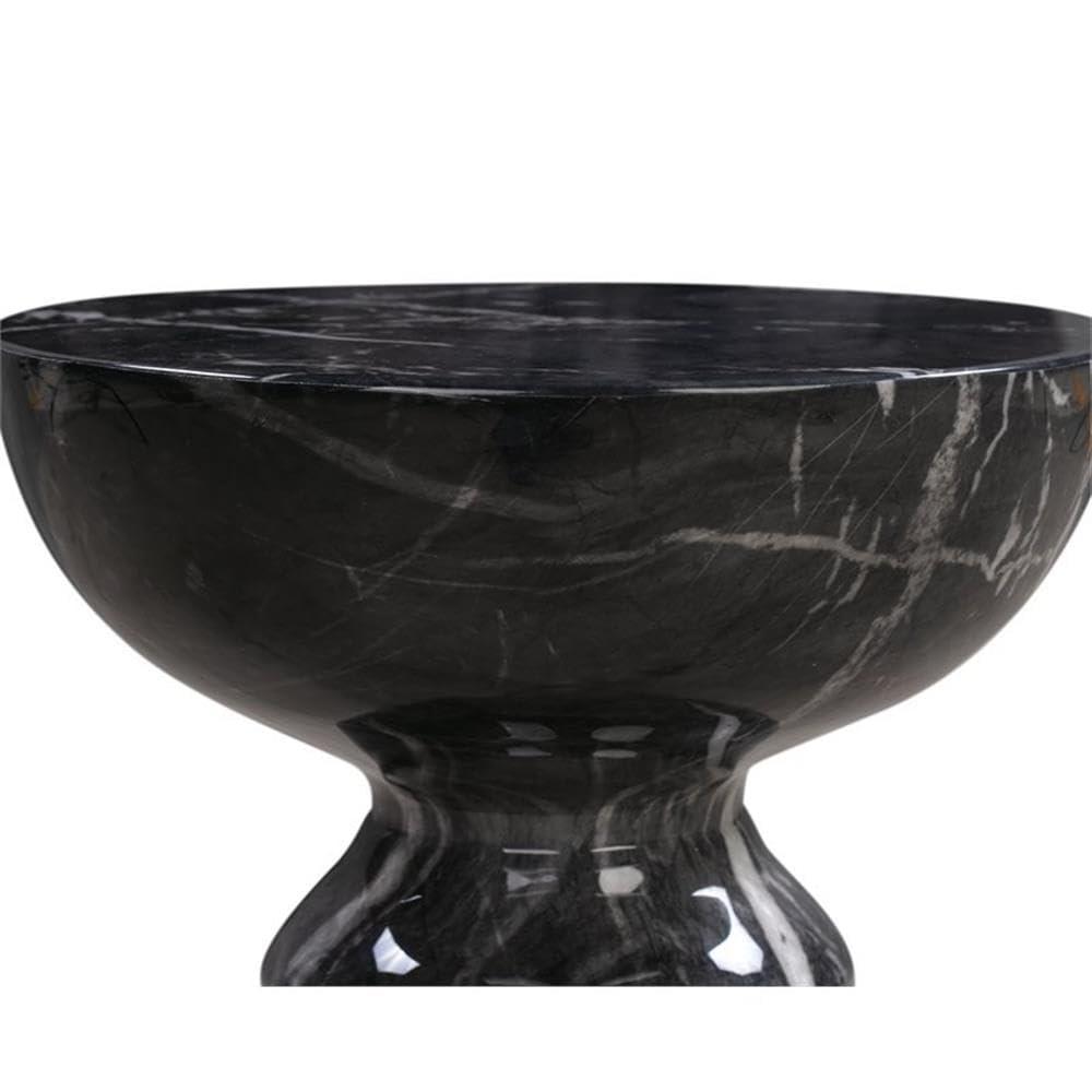 Rue Black MarbleSide Table by TOV Furniture