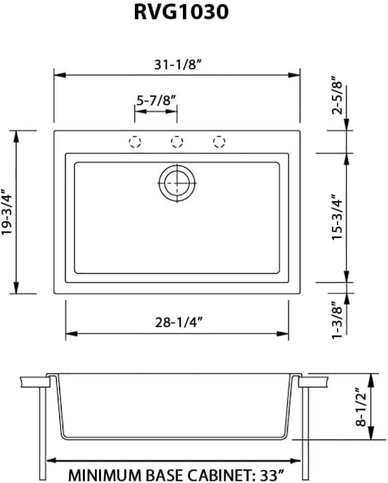 Arctic White Granite Composite Single Bowl Kitchen Sink