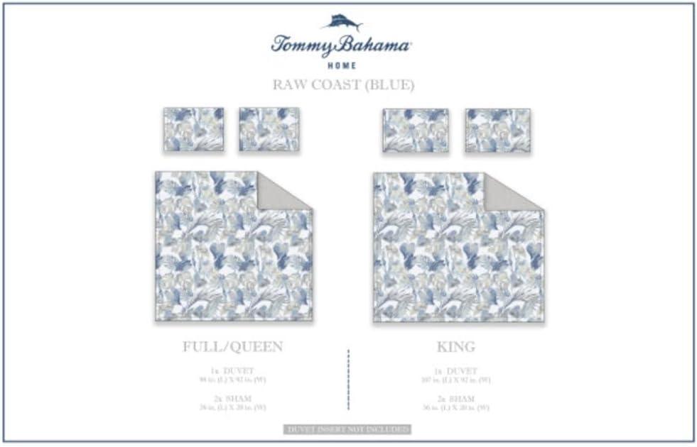 Tommy Bahama Raw Coast Blue Cotton Reversible Duvet Cover Set