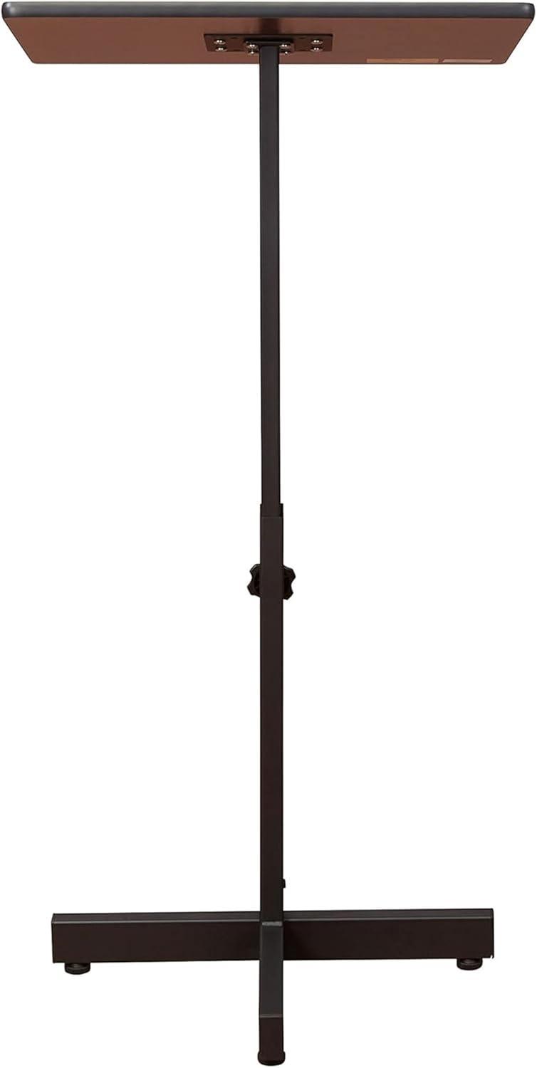 Adjustable Black and Mahogany Mobile Steel Lectern