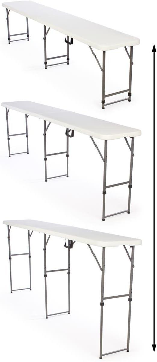 Adjustable-Height Folding Tables Are Portable and Can Be Adjusted to 3 Separate Heights (FOLDT104)