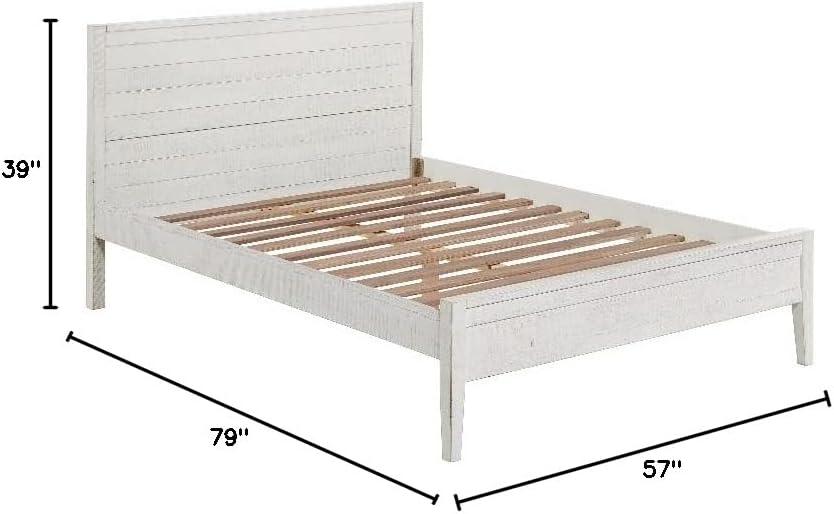 Alaterre Furniture Windsor Panel Wood Full Bed, Driftwood White