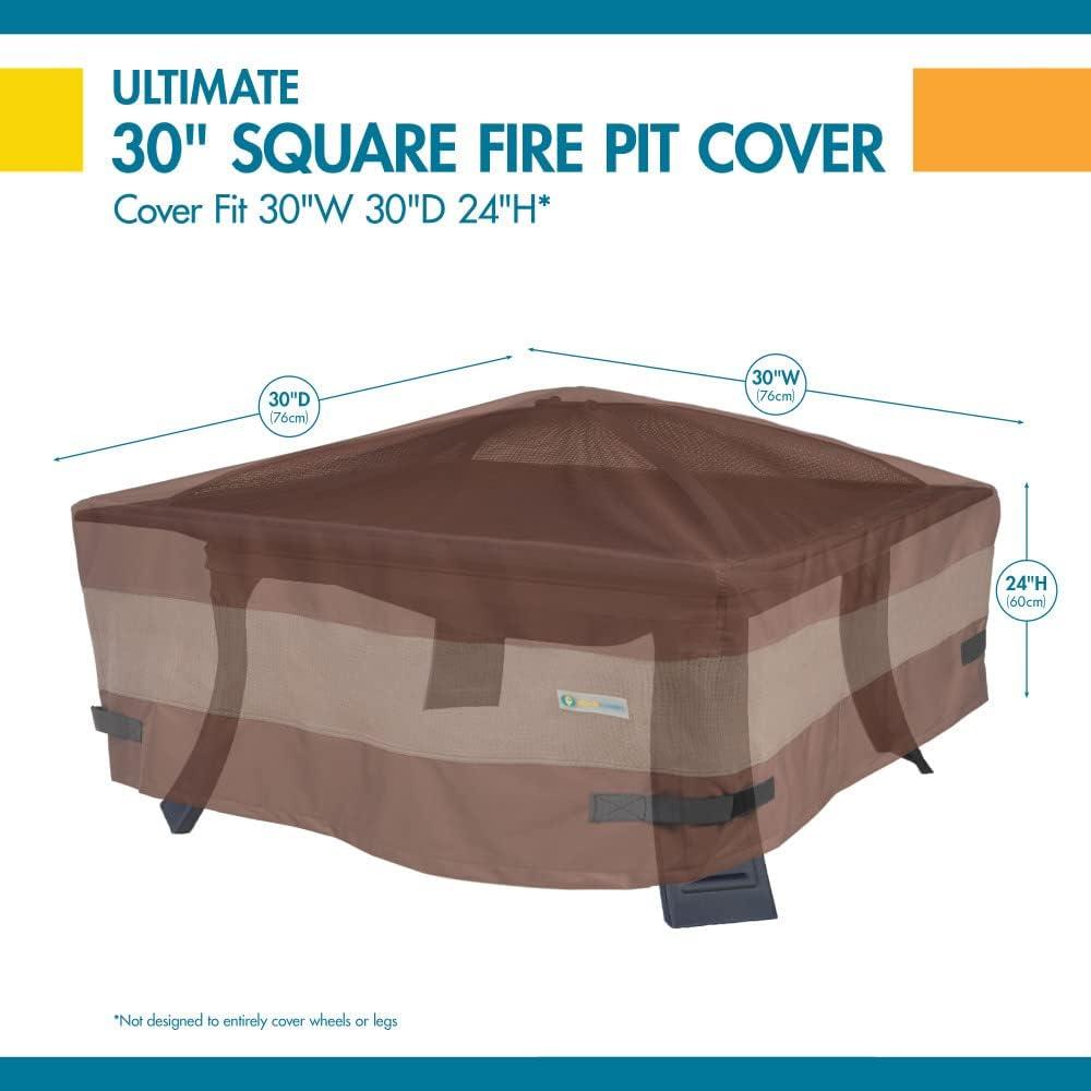 Duck Covers Ultimate Waterproof 32 Inch Square Fire Pit Cover