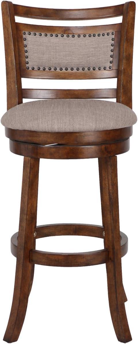 New Classic Furniture, Aberdeen Brown Solid Wood Swivel Bar Stool (Set of 2), Brown
